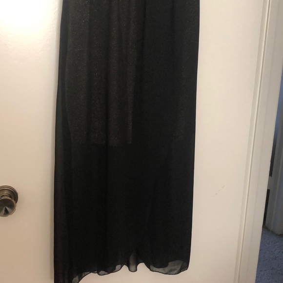 Black chiffon overlay dress with gold skirt - Picture 4 of 6